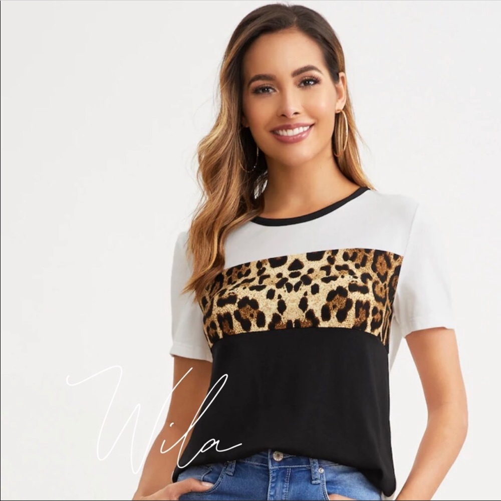 WILA Leopard Stripes Print T-Shirt